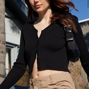 Brandy Melville Button Up Crop Top